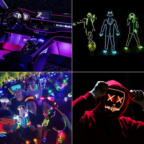 5m Wire Hilo Traje Luminoso Luz Tira Neon Rgb Cable Led