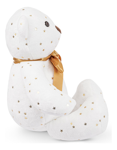 Oso De Peluche Decorativo Navideño 17 Cm | Sueños De Navidad Color Blanco Con Estrellas