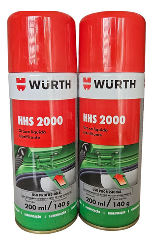 Kit 2 Hhs2000 Wurth - Graxa Liquida Lubrificante Original