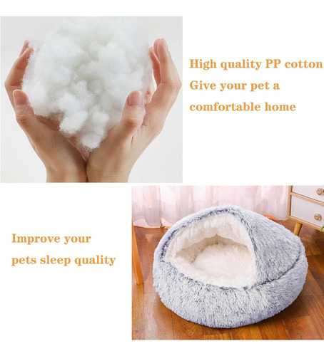 Cama Para Gato, Suave Y Calentadora, Redonda, Cueva, Plush
