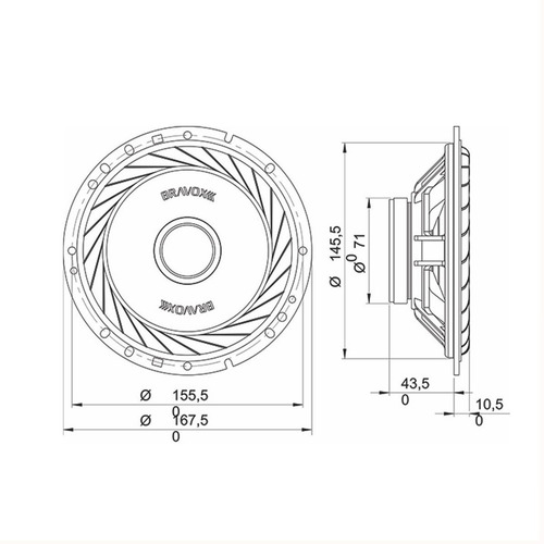Juego De Componentes Bravox Cs60p 6'' 120 W 60 Rms