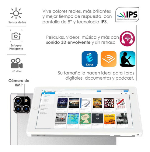 Imagen 3 de 6 de Tablet Vak 73x 8' Hd 2+32gb Doble Camara Sim Android 11 Wifi