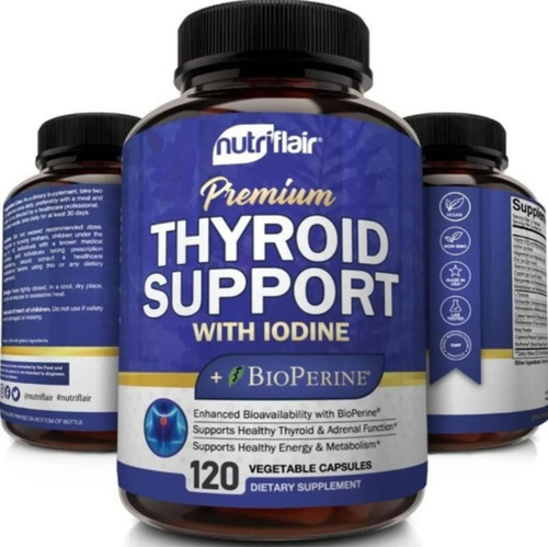Suplemento Para Tiroides + Yodo Y Bioperina 120cp Nutriflair Neutro