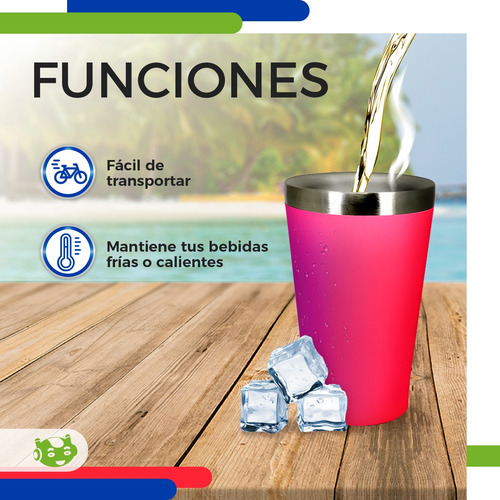 Mini Vaso Para Camping Acero Inoxidable Doble Pared 140 Ml