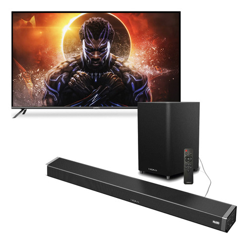 Combo Tv Xion 55´ Smart 4k Led + Barra Sonido Subwoofer Dimm