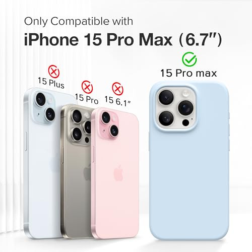 Funda Para iPhone 15 Pro Max Azul Silicon Liquido