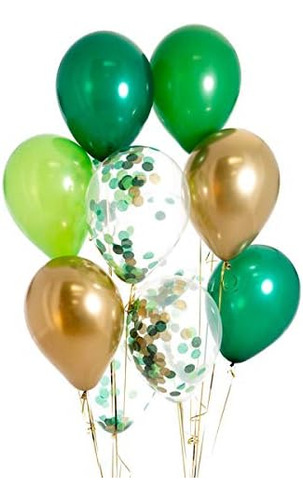 50 Globos De Confeti Verde Neon Verde Con Cinta Perfectos Pa