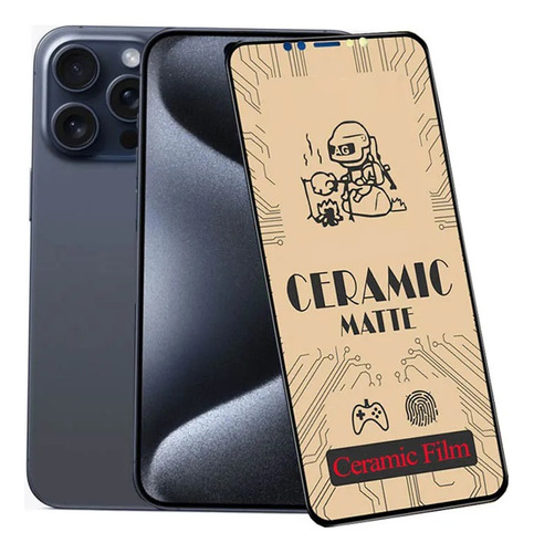 Protector Ceramico Mate Para iPhone 15 15 Pro 15 Pro Max 