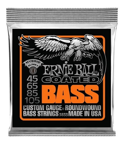 Ernie Ball 4 Cuerdas Para Bajo Hybrid Slinky Coated Eb3833