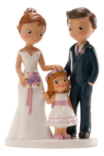 Dekora Figura Novios Pastel Boda Topper Con Niña Dek0d1