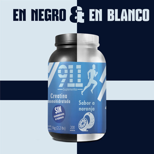Creatina Monohidratada 911 Suplements 1k 200 Varios Sabores Naranja