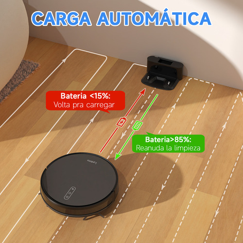 Robô Aspirador de Pó Lydsto G1 cor preto limpeza automática 4000pa Compatível Com Mi home Bivolt 127/220v