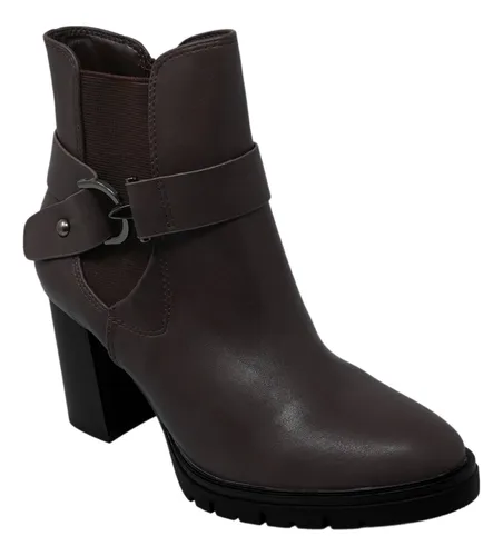 Botines cafes de tacon hot sale