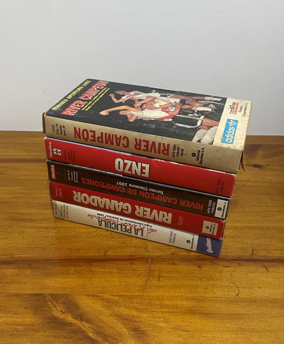 5 Vhs Videos River Campeon Pelicula Cassette El Grafico Tyc (Usado)