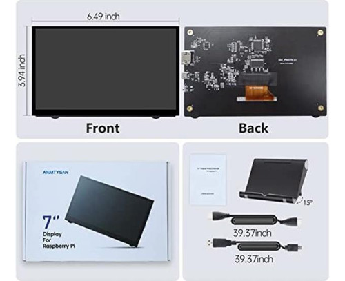 Hamtysan Pantalla Raspberry Pi, Monitor Portátil De 7 Pulgad