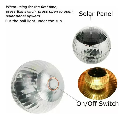Lámpara Solar Flotante For Piscina, 2 Piezas, Luz De Suelo