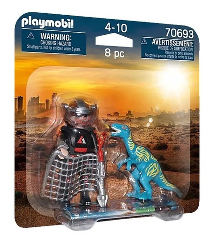  Playmobil Duopack Velociraptor Y Saqueador 8 Pc 70693 Intek