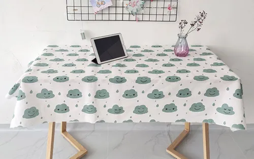 comprar Mantel Rectangular Estilo Coreano Para Mesa De Comedor Homer Color nube verde