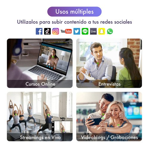 Microfono Usb C Omnidireccional Megan Tech SX63 Compatible con iPhone Premium Color Negro
