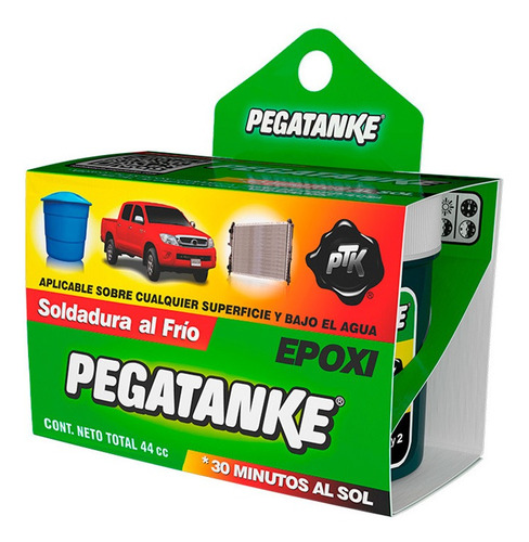 Imagen 2 de 4 de Pegamento Epóxico Pegatanke Negro /ferrepernos