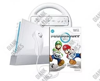 Nintendo Wii Blanco + Timón + Juego Mario Kart + Accesorios