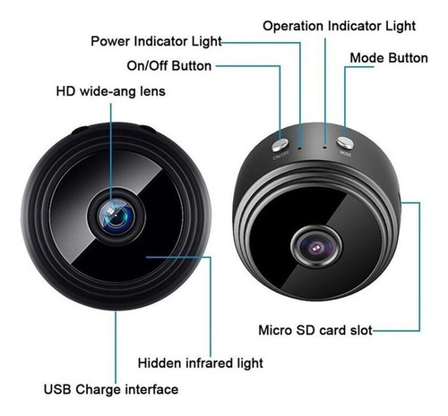 Mini Cámara Seguridad Hd1080p A9 Wifi Nocturna Sd Espia