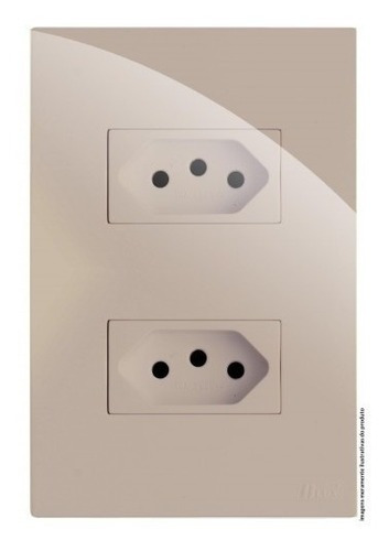 Tomada Dupla 10 A - Recta Areia Gloss