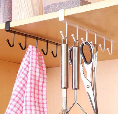 Perchero Barral Seis Ganchos Estante Cocina Placard