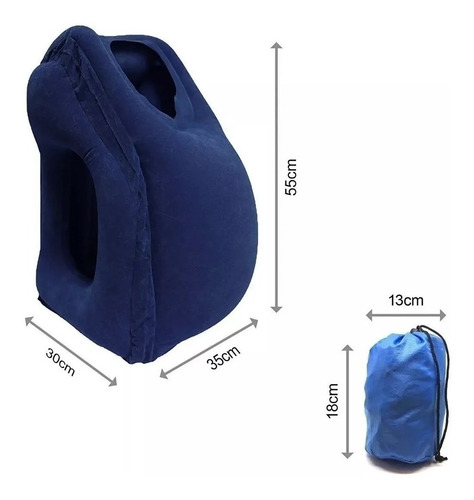 Imagen 6 de 10 de Almohada Viaje Inflable Pockindo Tt Avión Promo Viajes