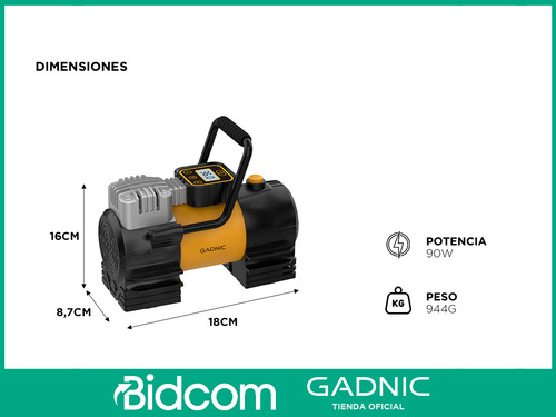 Inflador Portátil Para Auto 12v Gadnic Mini Compresor Aire