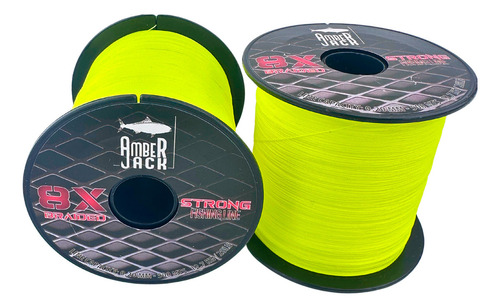 Multifilamento Amberjack 8x Bobina 500 Mts Todas Las Medidas Color Amarillo 0.20 mm - Resistencia 12.7 kg - 28 lbs