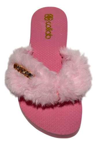 Chinelo Coloridos Rasteirinha Pelúcia