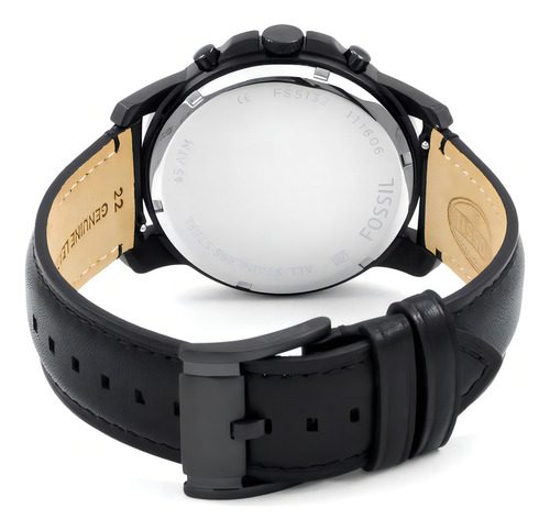 Reloj Fossil Grant FS5132 Hombre Color negro plateado Resistente al agua