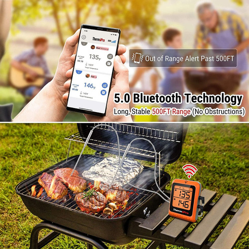 Imagen 6 de 6 de Termometro Bluetooth Thermopro Tp-25h2 2 Sondas Cocina Carne