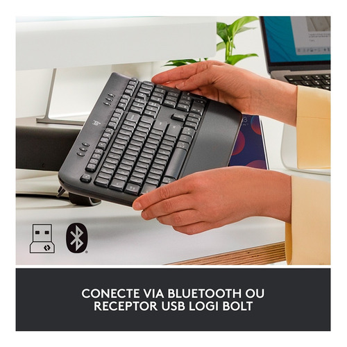 Teclado Sem Fio Logitech Signature K650 Bluetooth Us Branco