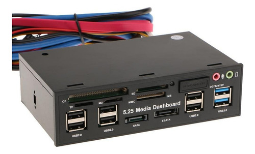 5.25 Multifunción Frontal Panel De Medios Panel Usb3.0 Hub