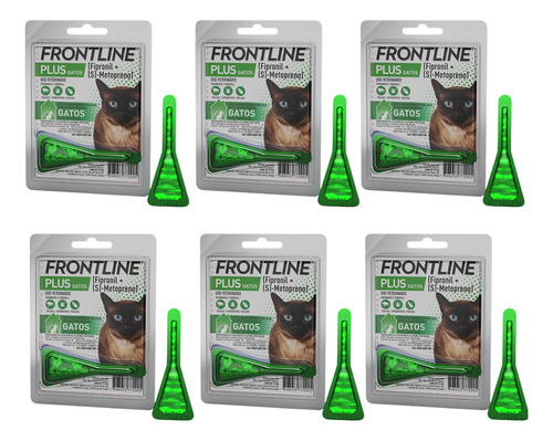 Kit 6 Frontline Plus Para Gatos Antipulgas E Carrapatos