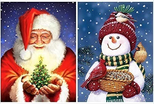 Cuadros Pintura Diamante Santa Claus  Hombre Nieve 2u Adulto