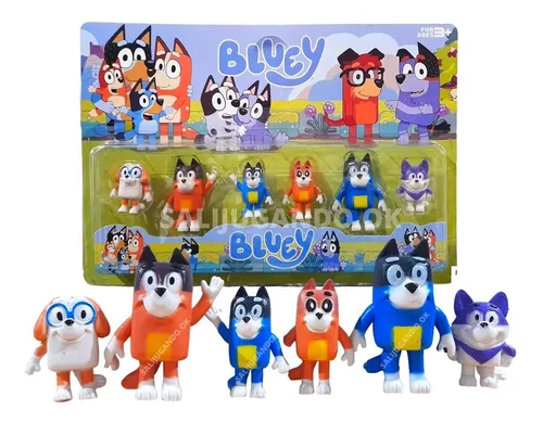 Muñecos Bluey And Friends Set X6 Bingo Heleer Chilli