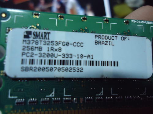 2 Pares (4 Memórias) Smart 256mb 1rx8 Pc2-3200u-333-10-a1 (Usado)