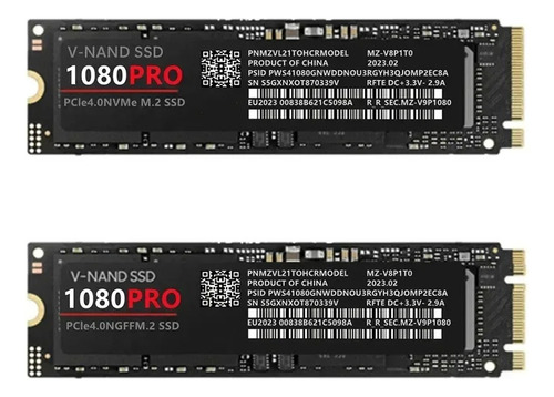Disco rígido sólido SSD 1080 Pro Nvme 2 Tb 2 Tb Mbps Pcle 4.0, cor preta
