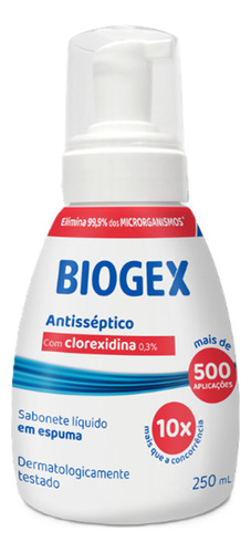 Kit 6 Un Sabonete Líquido Antisséptico Biogex 250ml Nutriex