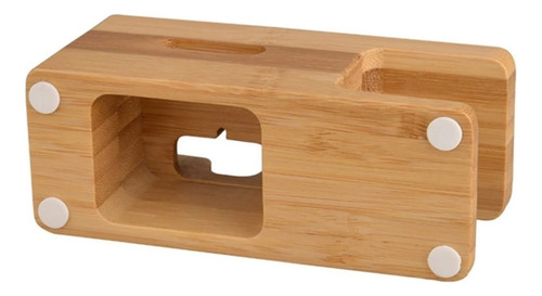 Base Dock Carga Madera Para Iphone Y Apple Watch