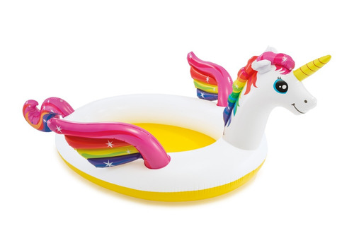 Piscina Inflable Intex Para Niños Unicornio 272 X193 X104 Cm