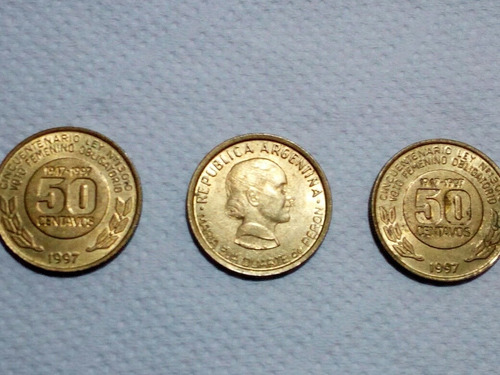 Monedas 50 Centavos 1997. Conmemorativa Votó Femenino