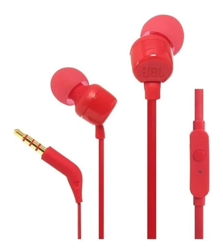 Imagen 3 de 3 de Audífonos in-ear JBL Tune 110 JBLT110 x 1 unidades red