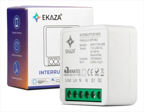 Interruptor Mini Módulo Relé Wi-fi 1 Canal Paralelo Ekaza