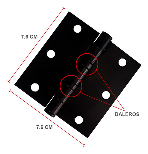 Bisagra Libro Aceronegra 3x3 Con Balero 6 Pz Reforzada