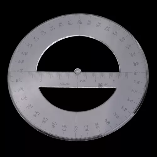 SagaSave Régua de desenho circular transferidor de 360 graus de espessura  com régua de desenho matemático preciso modelo circular 16 tamanho circular