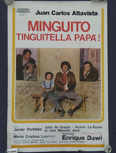 Afiche Cine Antiguo Minguito Tinguitella Papá! Altavista